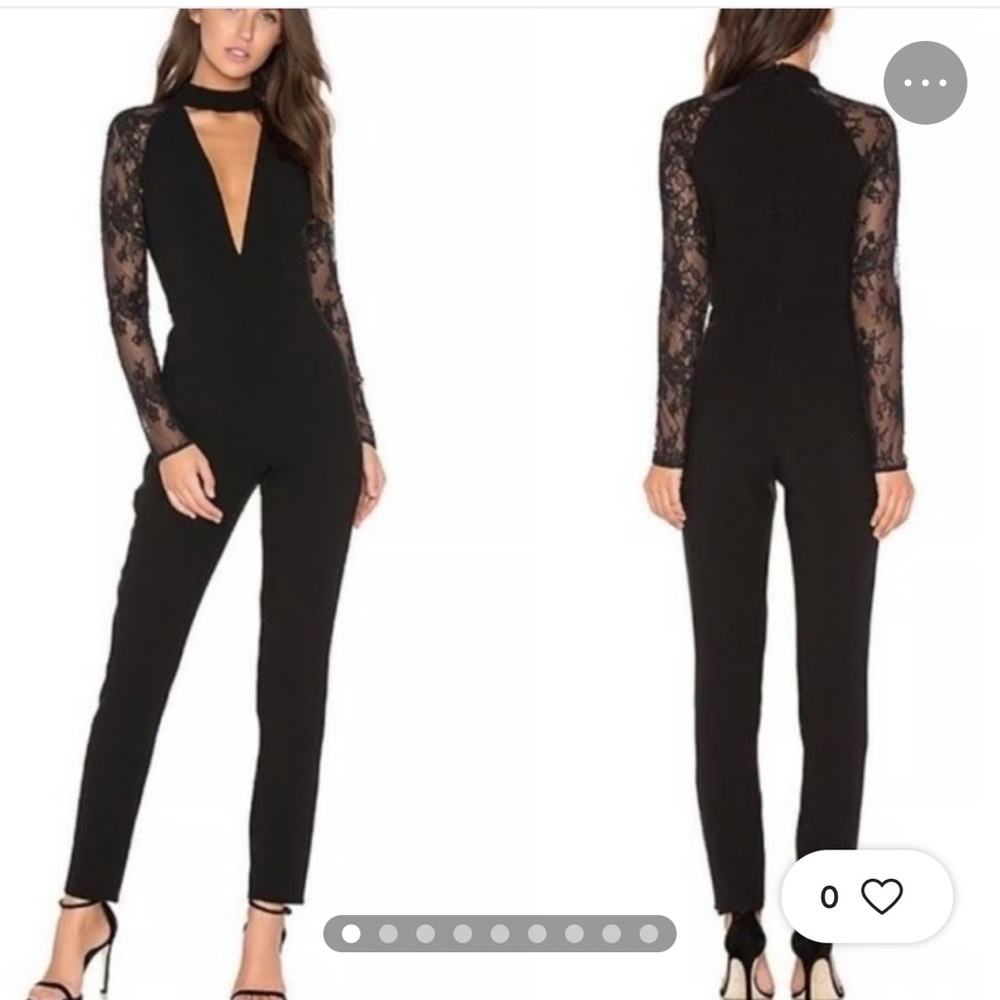NBD Elegant Black Lace Jumpsuit